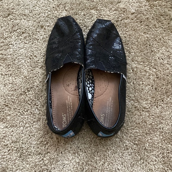 Toms classic black glitter. Size 7 - Picture 1 of 3